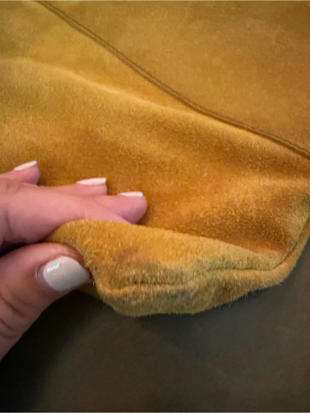 Gianni Notaro Italian Suede Hobo Bag - Mustard Made in Italy Shoulder Bag